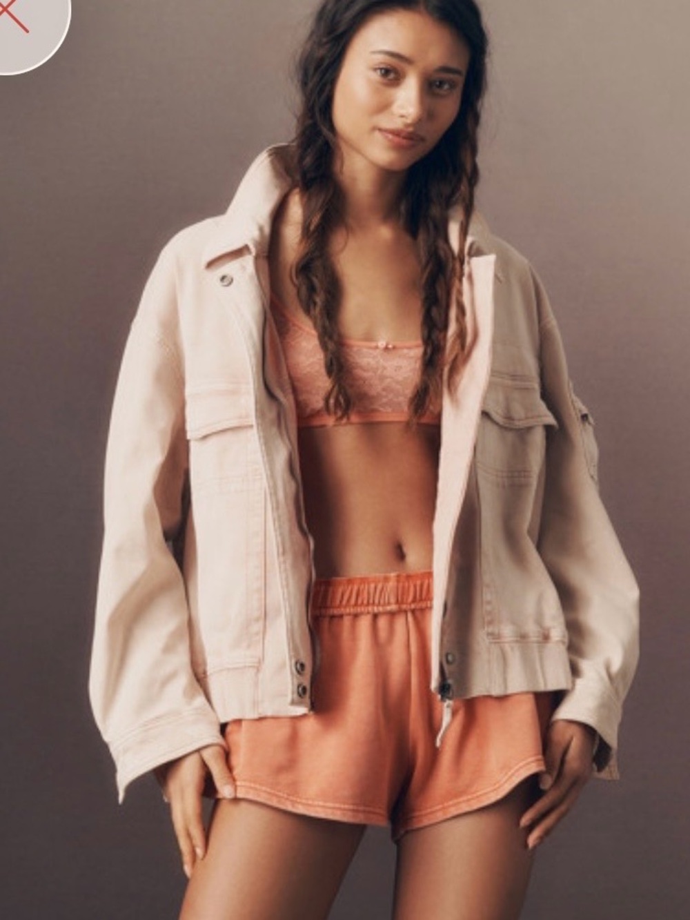 Anthropologie Pilcro soft wash Light Pink Oversized Jacket